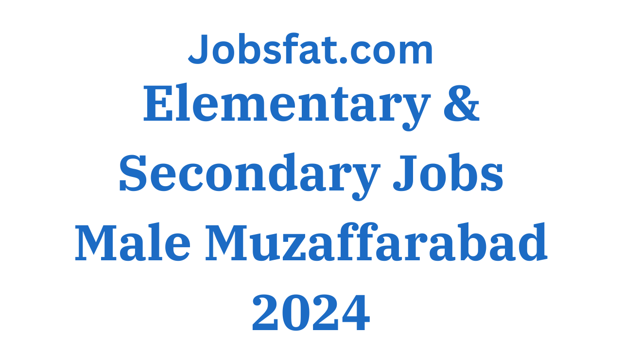 Elementary & Secondary Jobs Male Muzaffarabad 2024